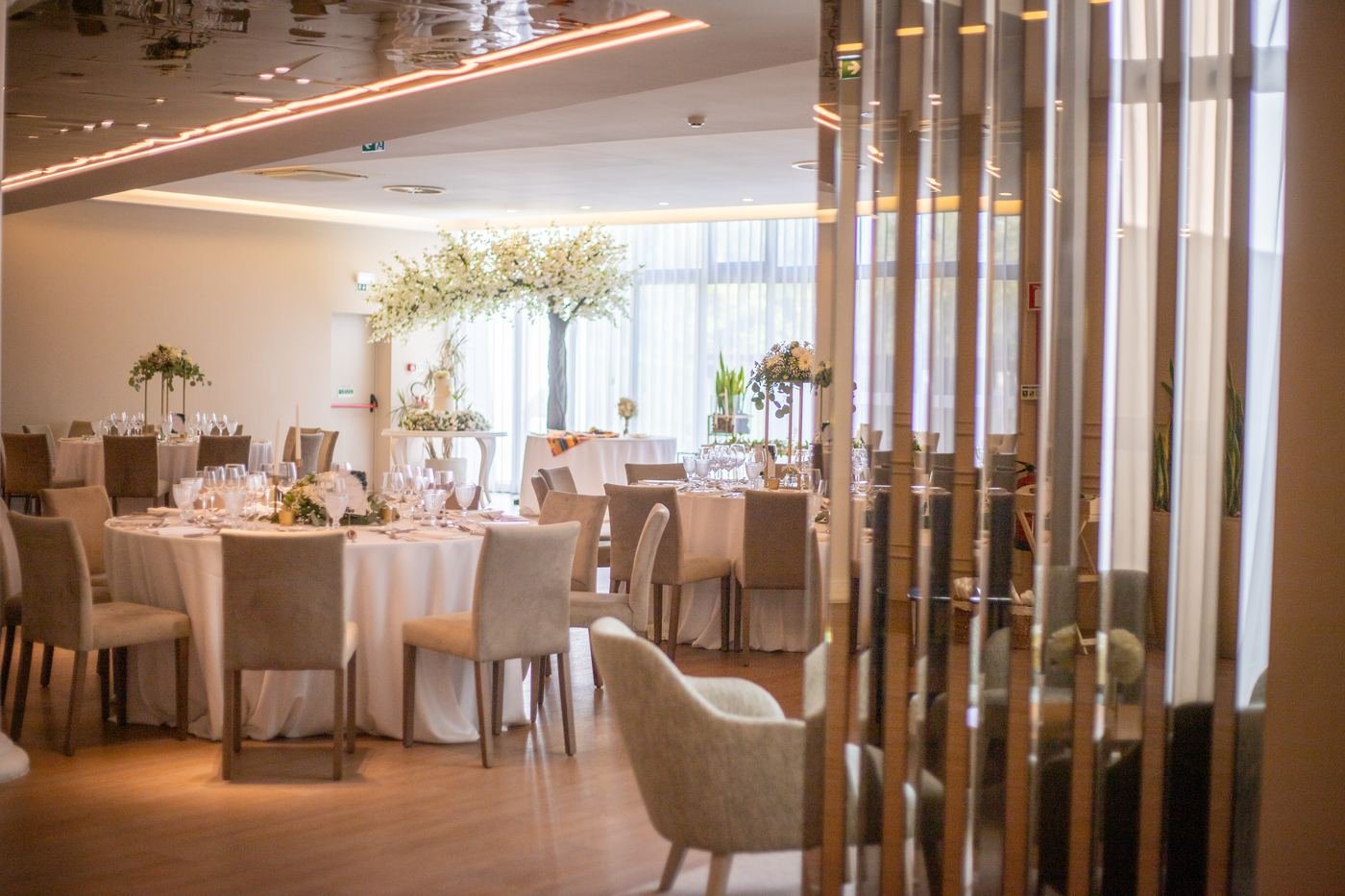 Salão da receção de casamento na Lameiras Eventos